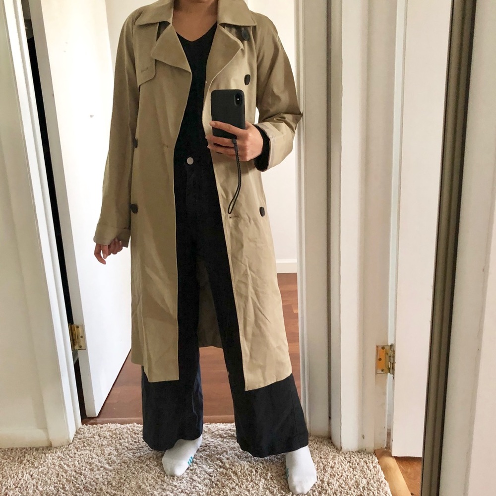 Tan Everlance Drape trench coat